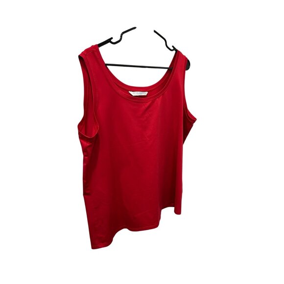 NO SIZE TAG Peter Nygard Womens Red Round Neck Sleeveless Nylon Spandex Top SZ - Picture 3 of 7